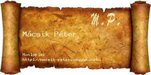 Mácsik Péter névjegykártya